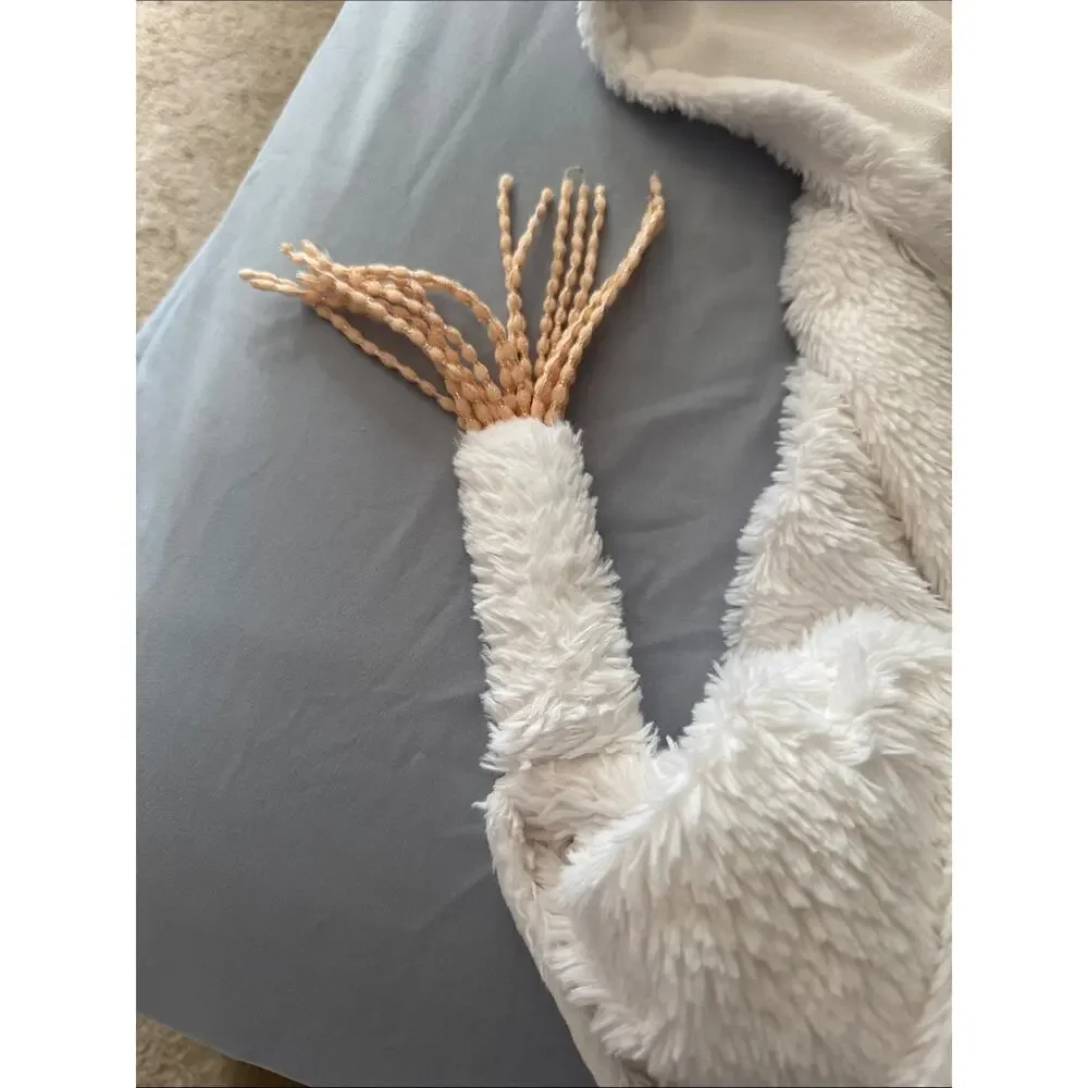 Pillowfort | Plush Unicorn Hooded Blanket - White with Gold Horn